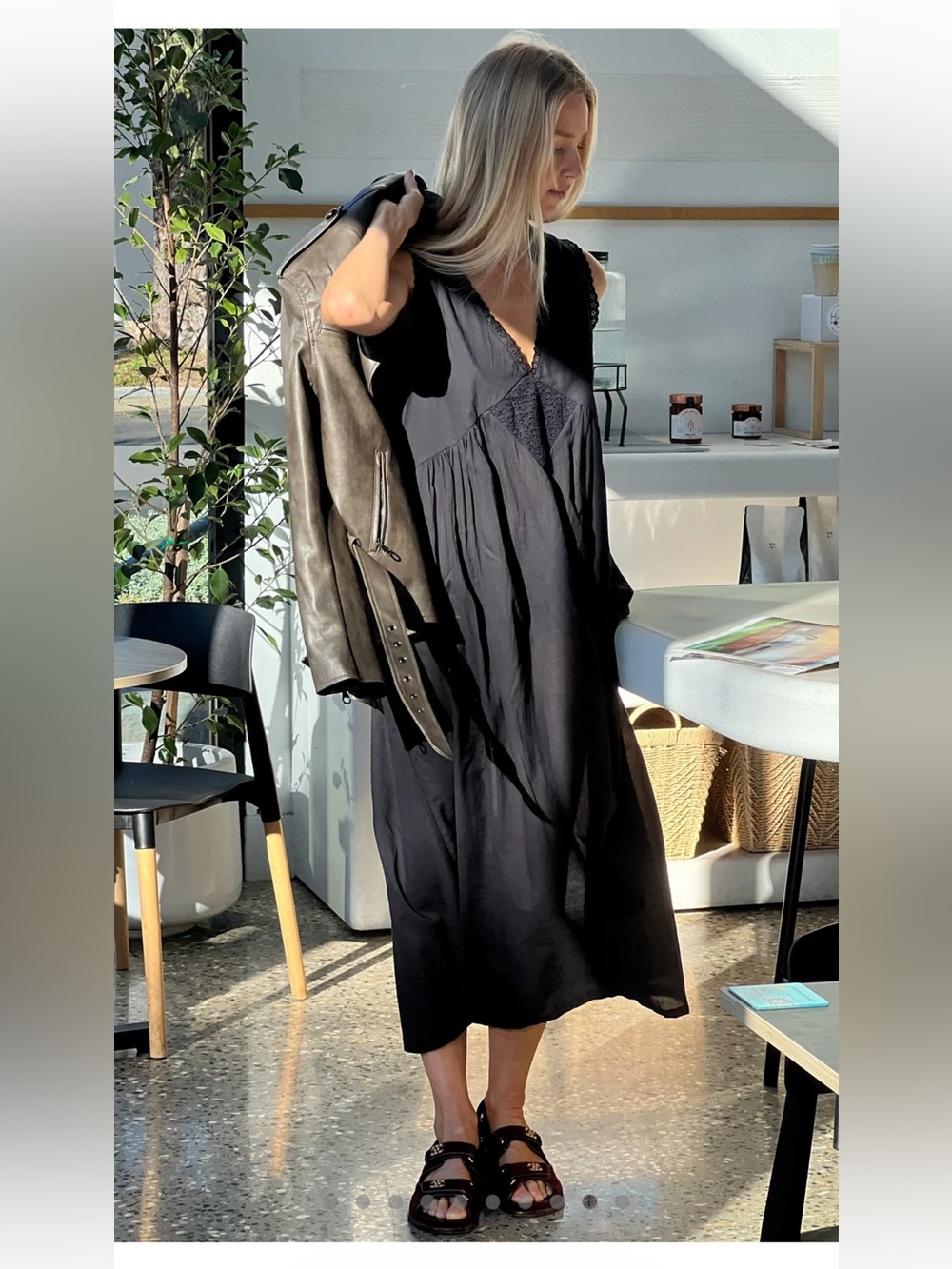 Vintage Cotton Gown in Noir